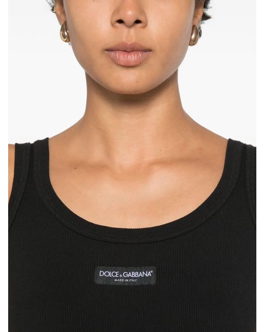 Dolce & Gabbana Black Dolce & Gabbana Ribbed Tank Top