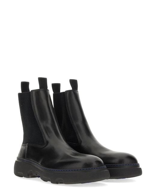 Burberry Black Leather Boot for men