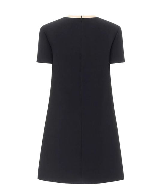 Valentino Black Wool And Silk Mini Dress