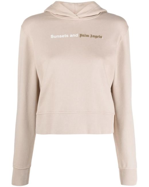 Palm Angels Natural Sunset Cotton Hoodie