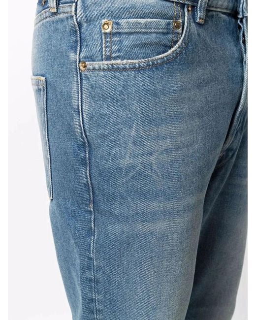 Golden Goose Deluxe Brand Blue "Golden M's Happy" Medium Stone Washed Denim for men