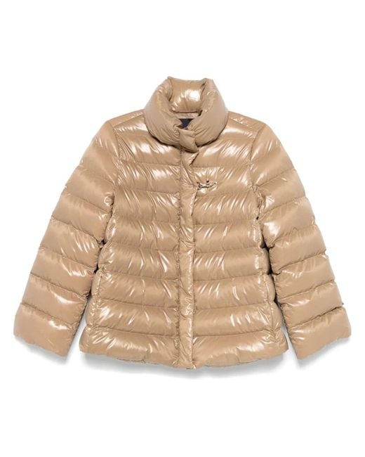 Fay Natural Glossy Quilted Down Jacket