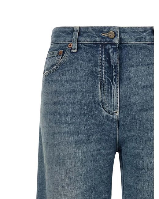 Valentino Garavani Blue 'Vgold' Jeans