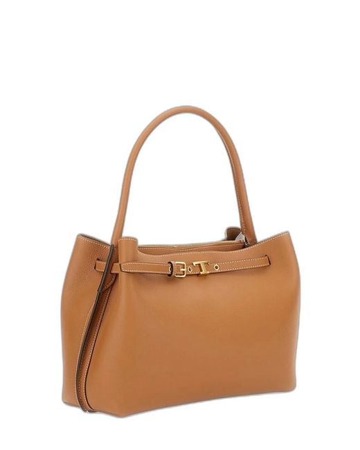 Tod's Brown Small T Signature Leather Handbag