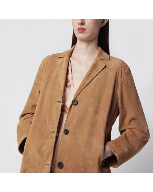 SWD by S.w.o.r.d. Brown Long Suede Leather Jacket