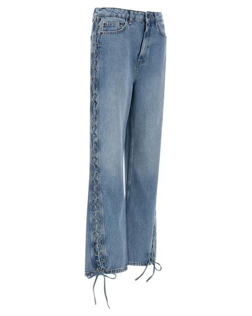 ROTATE BIRGER CHRISTENSEN Blue 'Twisted Lacing' Jeans