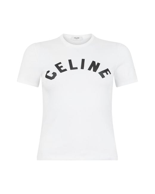 Céline White Tshirt Con Logo