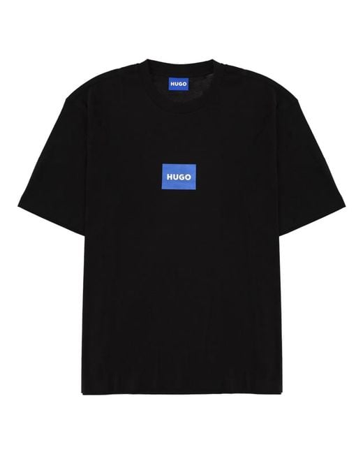 HUGO Black T-Shirt With Logo for men