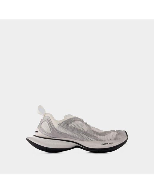Balenciaga White Two-Tone Mesh And Fabric Circuit Sneakers