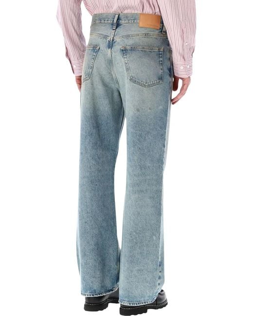 sunflower Blue Relaxed Boot Paint Worn Jeans for men