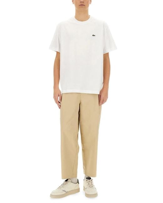 Lacoste White Cotton Tshirt for men