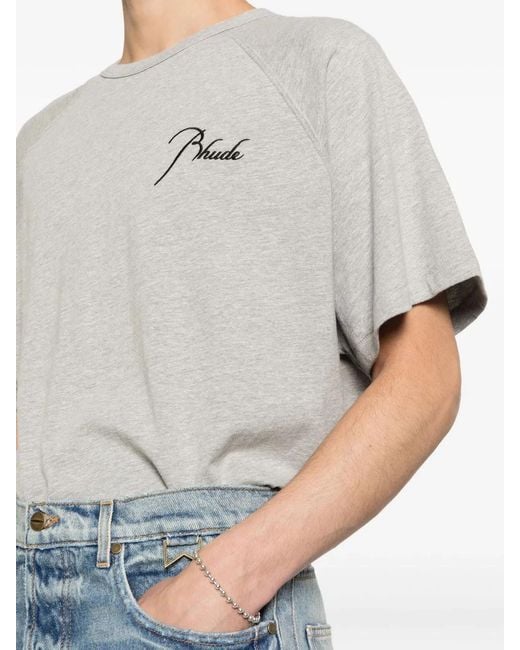 Rhude Gray Classique Raglan Tee for men