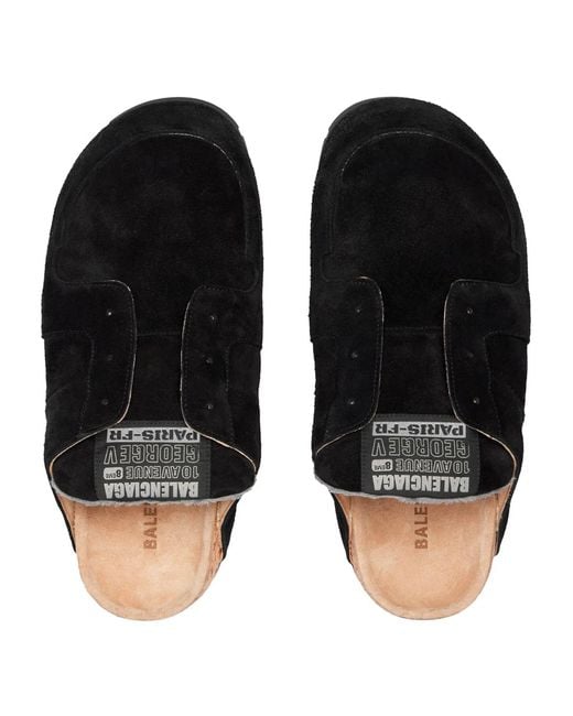 Balenciaga Black Dumbo Suede Calfskin Mule for men