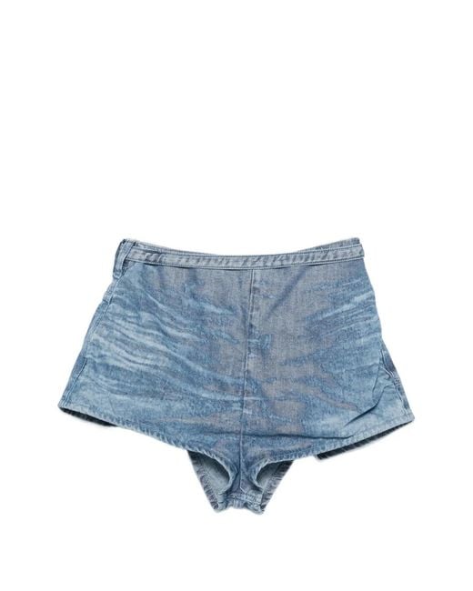 DIESEL Blue Cotton Denim Bermuda Shorts
