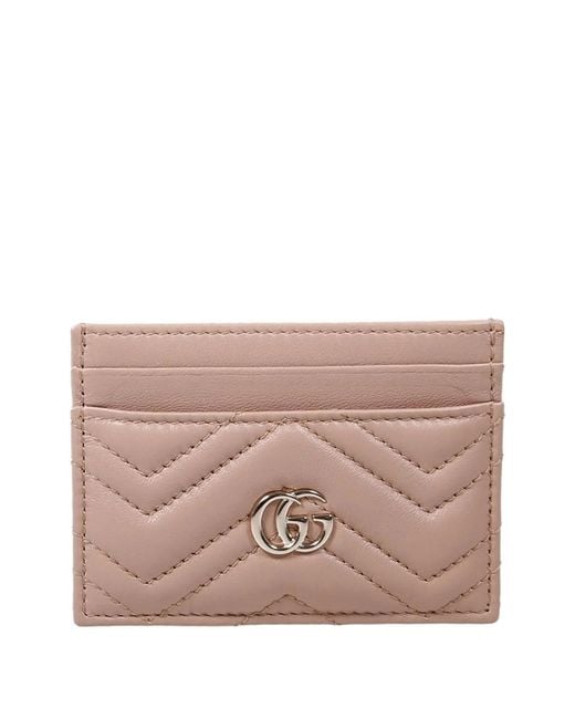 Gucci Pink Gg Marmont Charme Leather Card Case