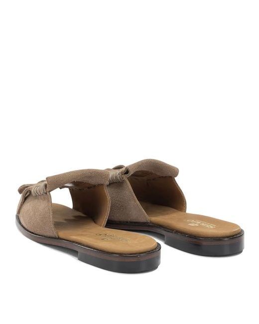 Sebago White Fringes Leather Leather Slides