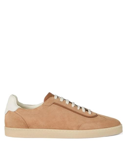 Brunello Cucinelli Brown Suede Trainers for men