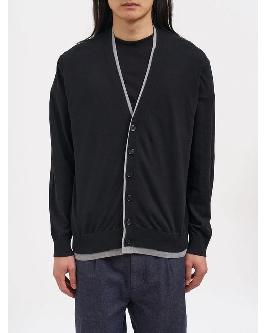 Paolo Pecora Black Cotton Cardigan for men