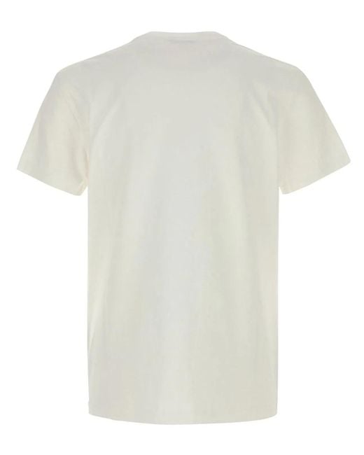 Dior White Printed Crew Neck T-Shirt for men