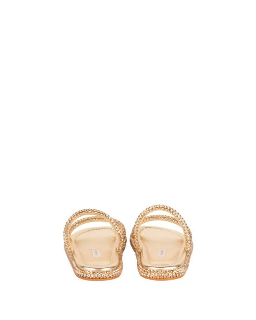Casadei Natural Golden Crystal Sandals