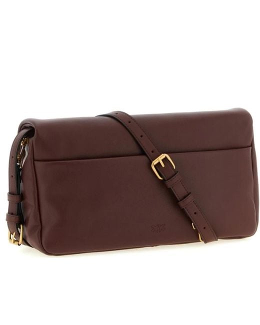 Pinko Brown Soft Finish Flap Bag