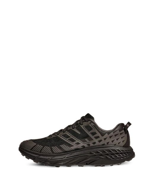 Hoka One One Black Hoka Polyamide Rubber Shoes for men