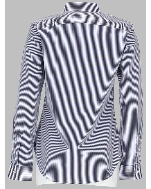 Polo Ralph Lauren Blue Camicia A Righe Con Logo