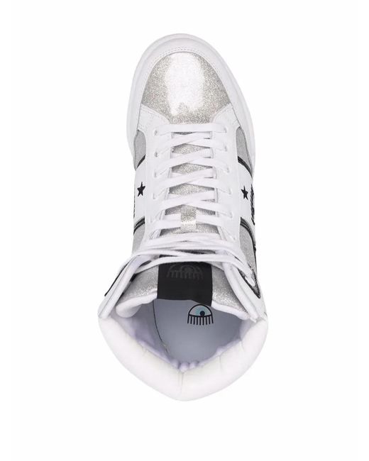 Chiara Ferragni White Logomania High Sneaker