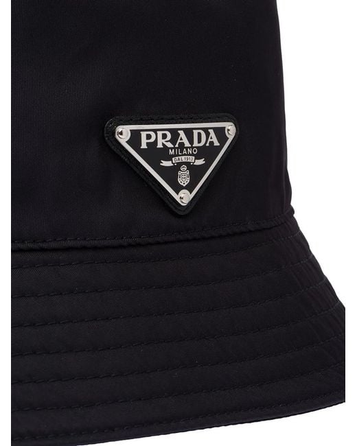 Prada Black Re-Nylon Bucket Hat for men