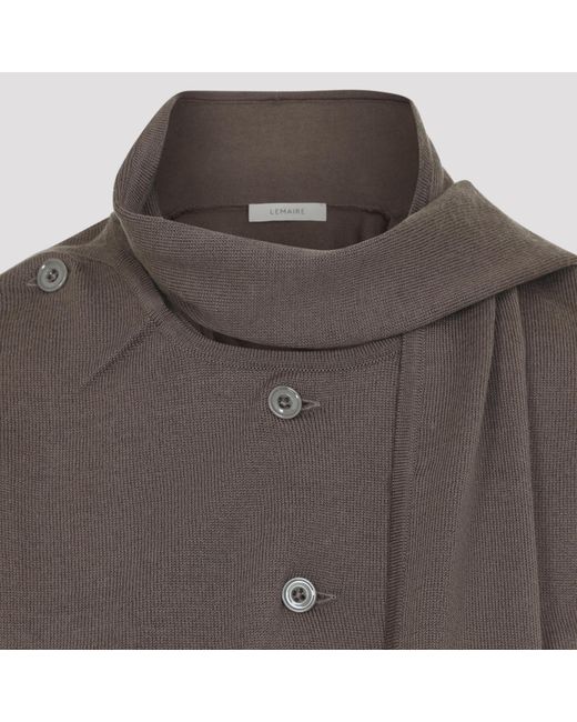 Lemaire Brown Shitake Asymmetrical Vest