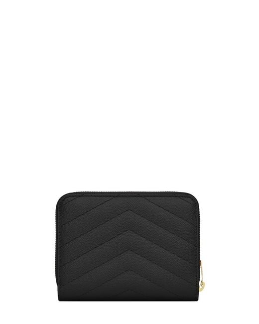 Saint Laurent Black "Cassandre Matelassé" Leather Wallet