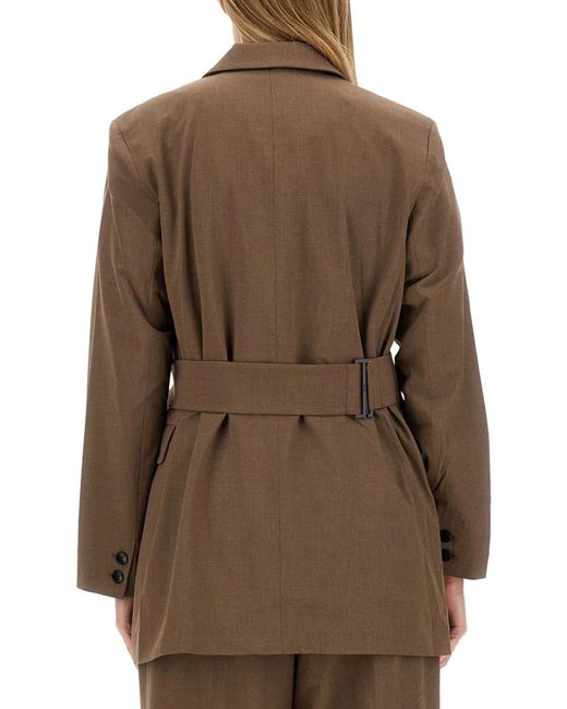 Ganni Brown Asymmetrical Blazer