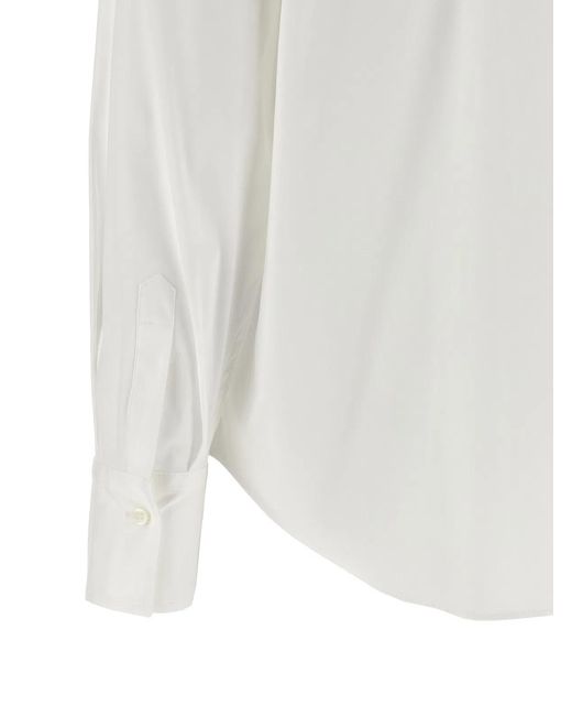 Brunello Cucinelli White 'Shiny Trim' Shirt