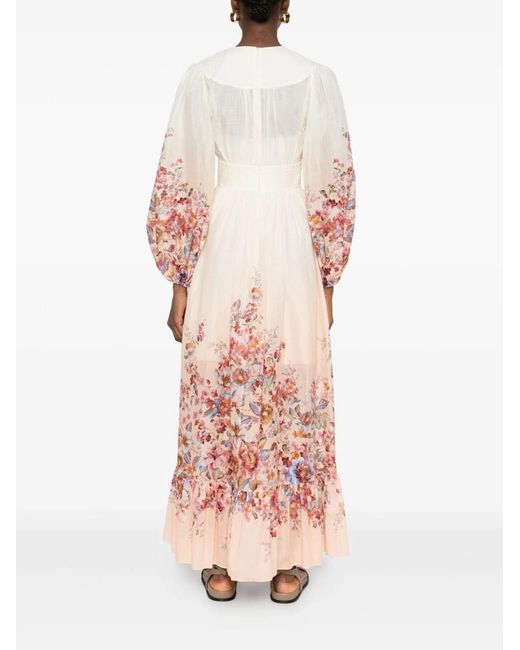 Zimmermann Pink Awaken Plunge Maxi Dress With Separate Slip