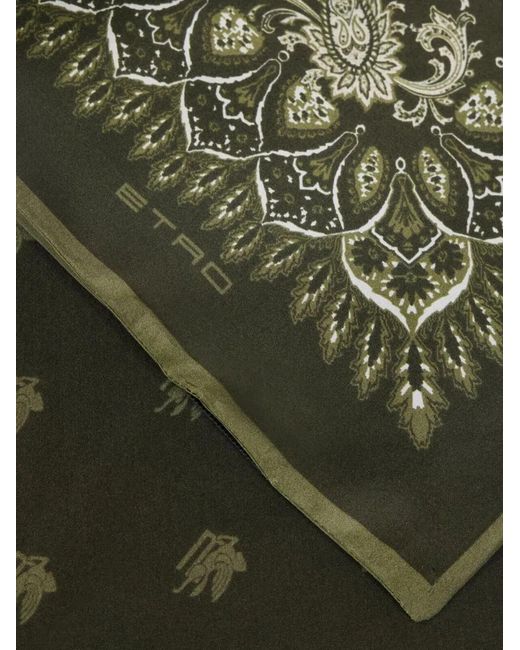 Etro Green Silk Accessory for men
