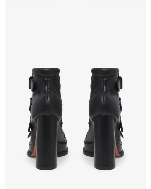 McQueen Black Leather Pumps