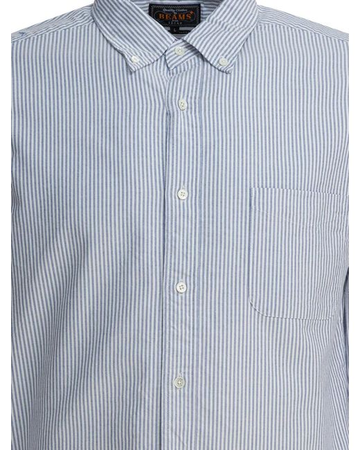 Beams Plus Blue Cotton Shirt for men