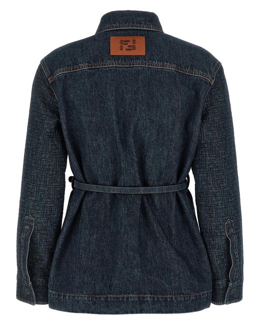 Fendi Blue 'Ff' Denim Jacket
