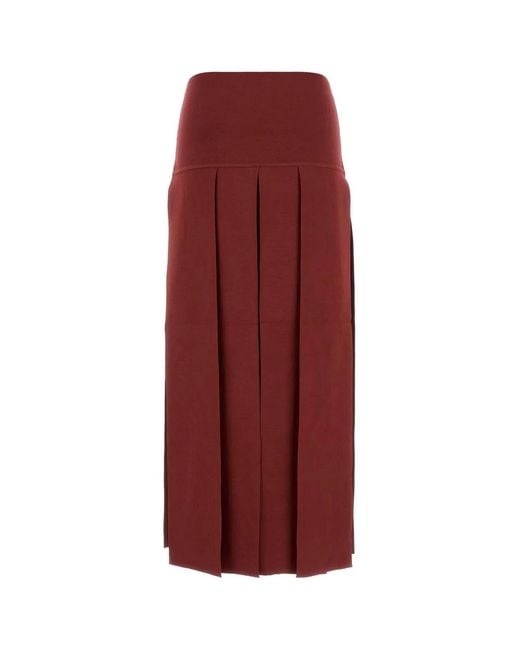 Alaïa Red Alaia Tyrian Stretch Viscose Blend Skirt