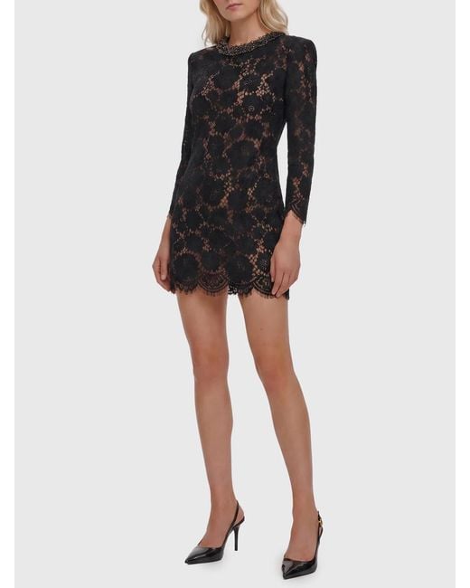 Self-Portrait Black Self Portrait Mini Lace Dress