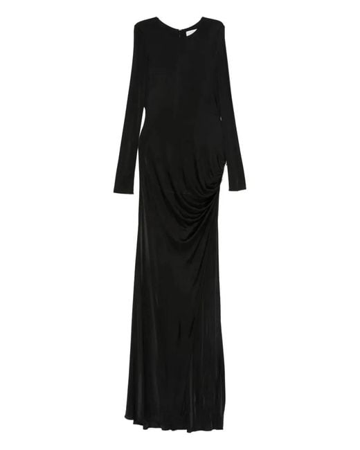 GIUSEPPE DI MORABITO Black Long Sleeve Dress With Draped Design