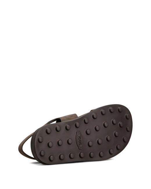 Tod's Black Palissandro Calfskin Sandals