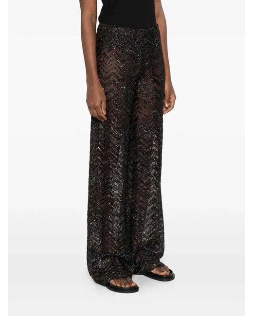 Missoni Black Dark Viscose Polyester Pants