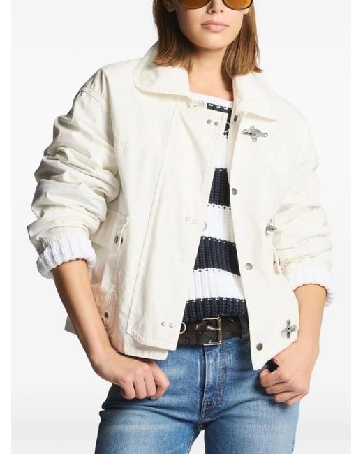 Fay White Wool Button Fastening Jacket