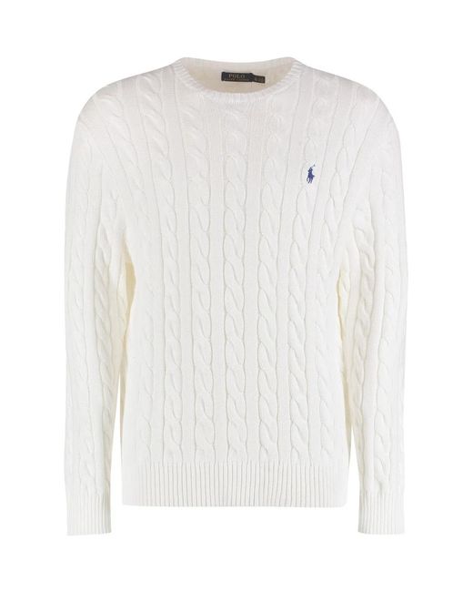 Polo Ralph Lauren White Plaited Cotton Jersey for men