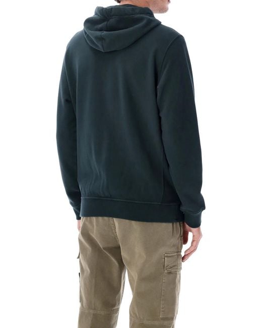 Stone Island Blue No Brand. Brushed Organic Cotton Full-Zip Hoodie With Adjustable Hood And Side Bands for men