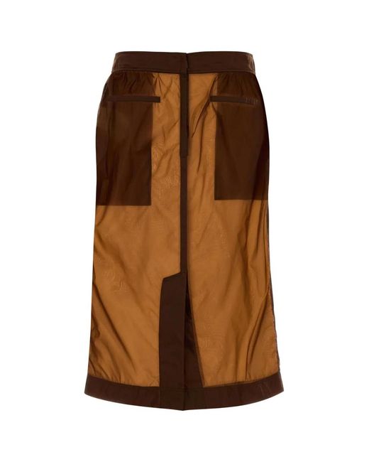 Saint Laurent Brown Chocolate Nylon Skirt