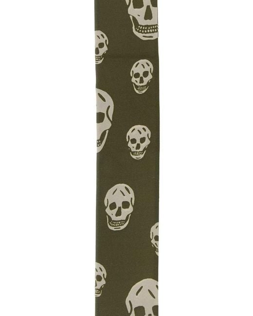 McQueen Metallic Rib Skinny Skull