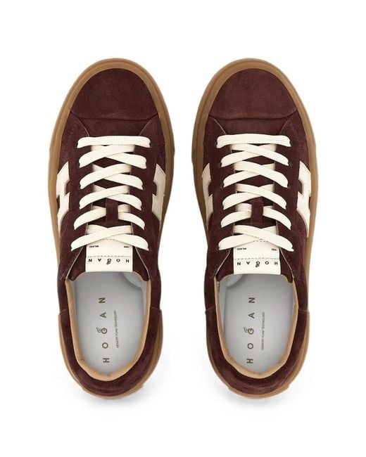 Hogan Brown Sneakers With High Sole