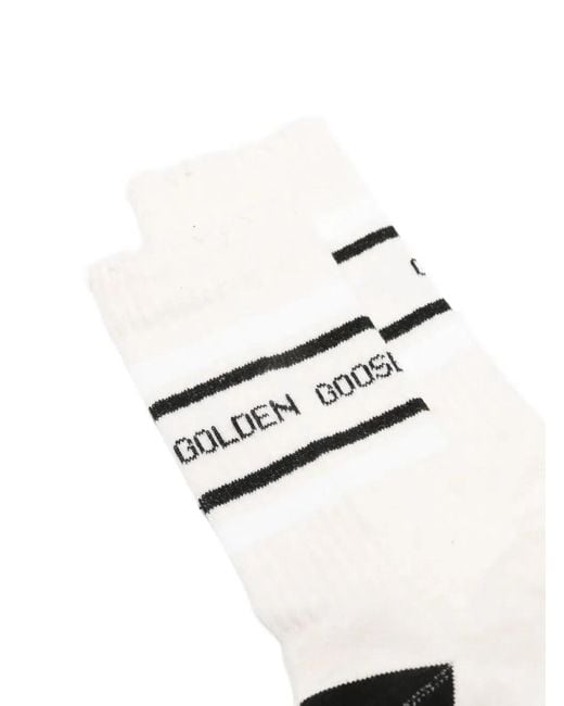 Golden Goose Deluxe Brand White Striped Cotton Socks